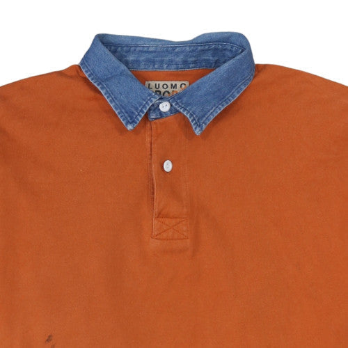 Luomo Sport Men's Brown XL Collared Henley Sweatshirt