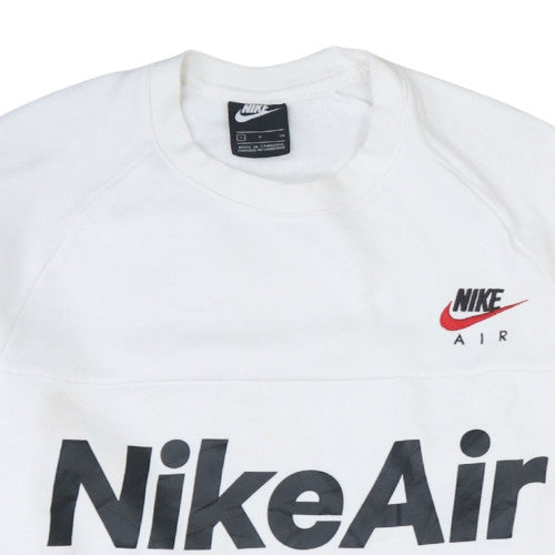 Nike Men's White Small Pullover Sweatshirt Air Logo Regular Fit