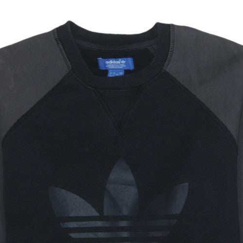 Adidas Men's Black Crew Neck Logo Pullover Sweatshirt Size L