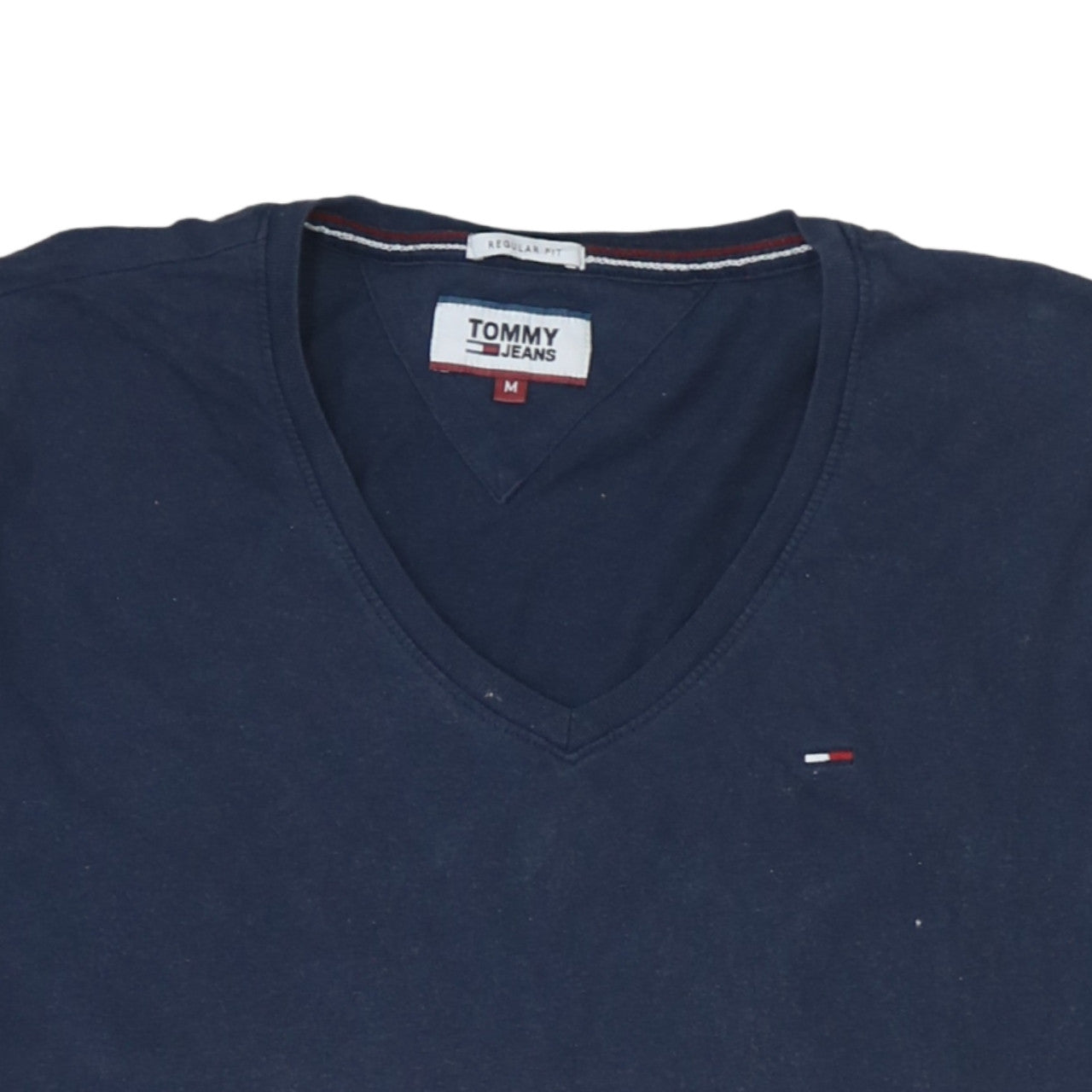 Tommy Jeans Men's Navy Blue V-Neck Regular Fit T-Shirt Size M