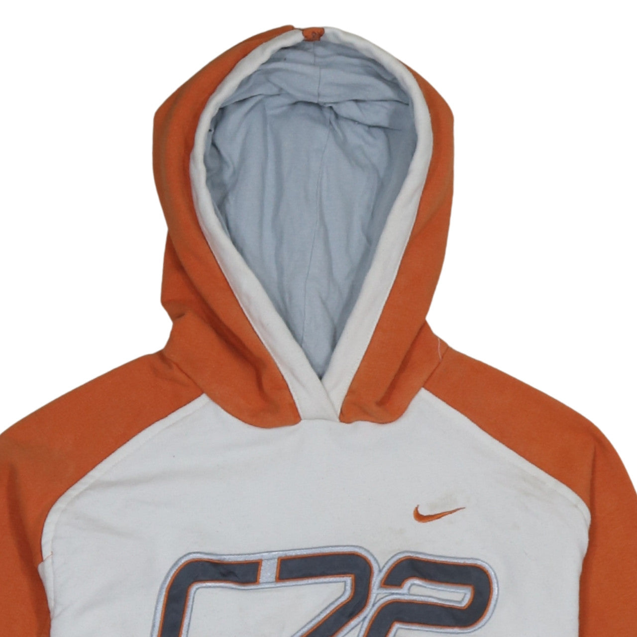 Nike Boys White & Orange Pullover Hoodie Size 10-12 Years C72 Logo
