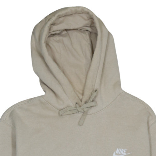 Nike Men Beige Pullover Hoodie Small Fleece Sports Logo