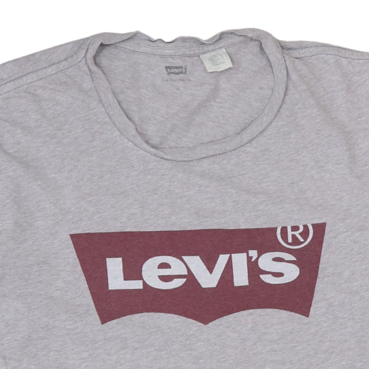 Levi's Men's Grey Crew Neck Logo T-Shirt Size M
