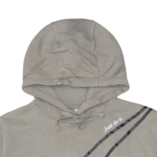 Nike Men's Beige Pullover Hoodie M Logo Graphic Sportswear
