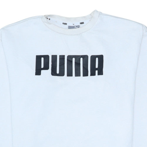 Puma Womens White Crew Neck Pullover Sweatshirt Size 8
