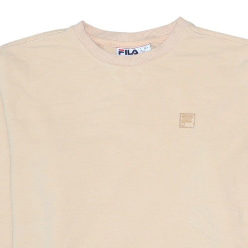 Fila Men's Beige Crew Neck Pullover Sweatshirt L Regular Fit