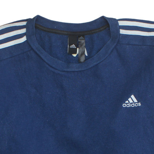 Adidas Mens Blue Pullover Sweatshirt M Crew Neck Sports Style