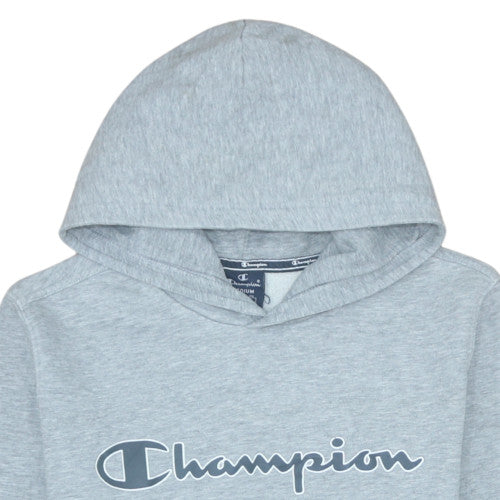 Champion Men's Grey Pullover Hoodie Medium Regular Fit Logo Fleece