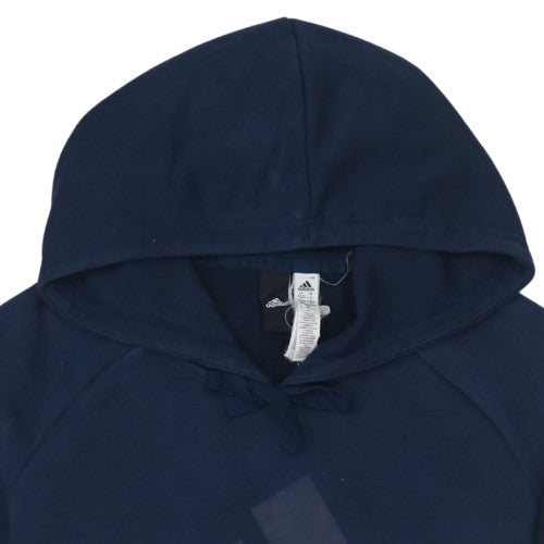 Adidas Womens Navy Blue Pullover Hoodie S 8-10 Cotton Blend Logo