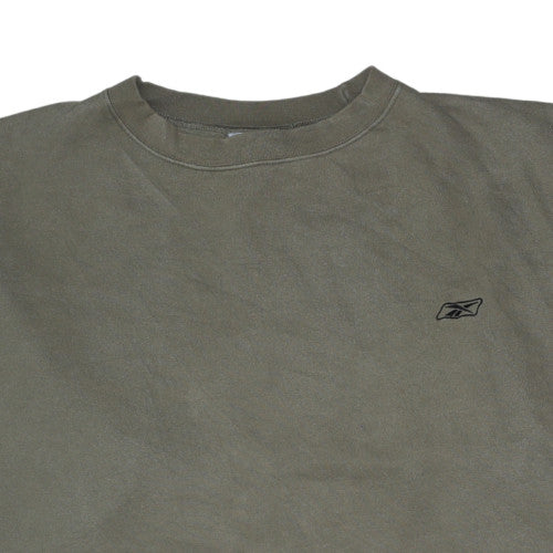Reebok Mens Khaki Green Crew Neck Sweatshirt 2XL Classic Fit