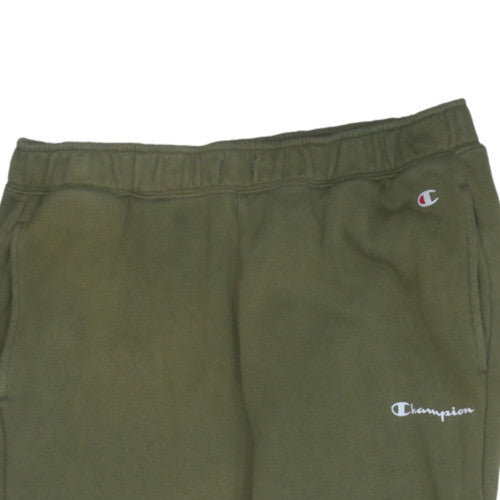 Champion Men Green M Jogger Sweatpants Fleece Elastic Waist Tapered