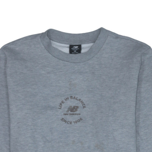 New Balance Men's Grey XS Pullover Sweatshirt Crew Neck Fleece