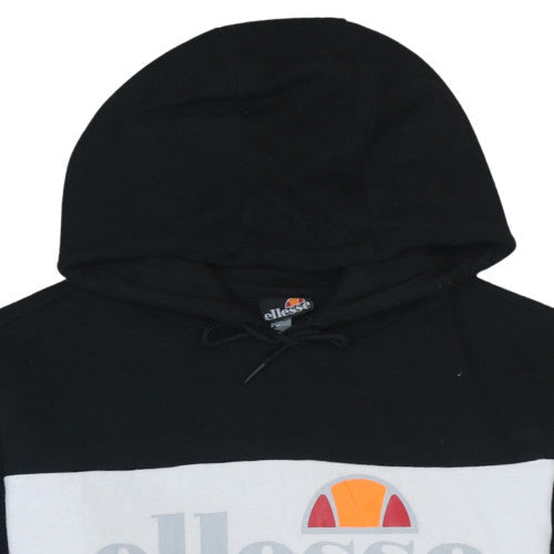 Ellesse Mens Grey Black Pullover Hoodie L Logo Sportswear