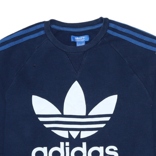 Adidas Men's Blue Crew Neck Pullover Sweatshirt Size M