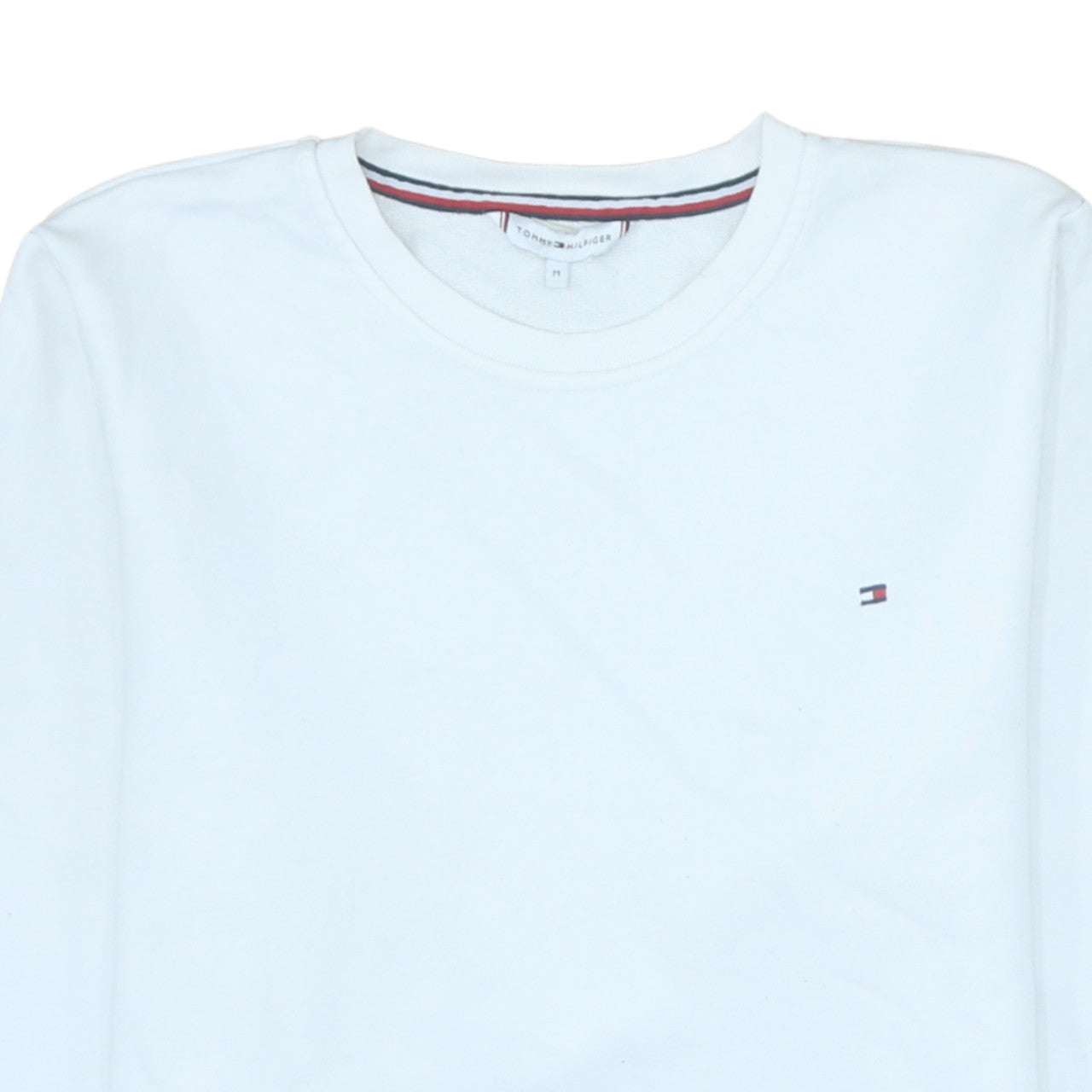 Tommy Hilfiger Men’s White Crew Neck Pullover Sweatshirt M