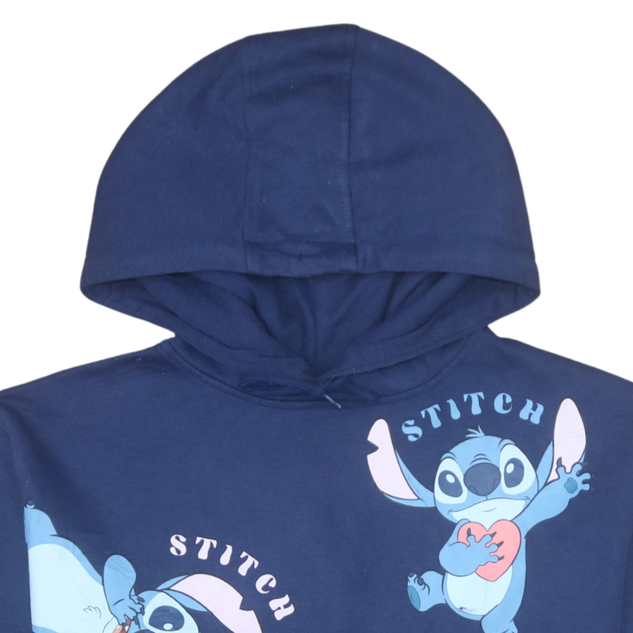 Disney Women's Blue Stitch Hoodie Medium 12/14 Pullover Sweatshirt