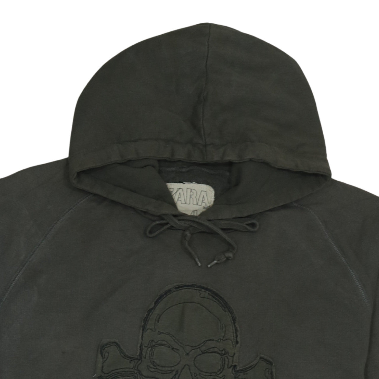 Zara Men’s Green Skull Graphic Pullover Hoodie XL