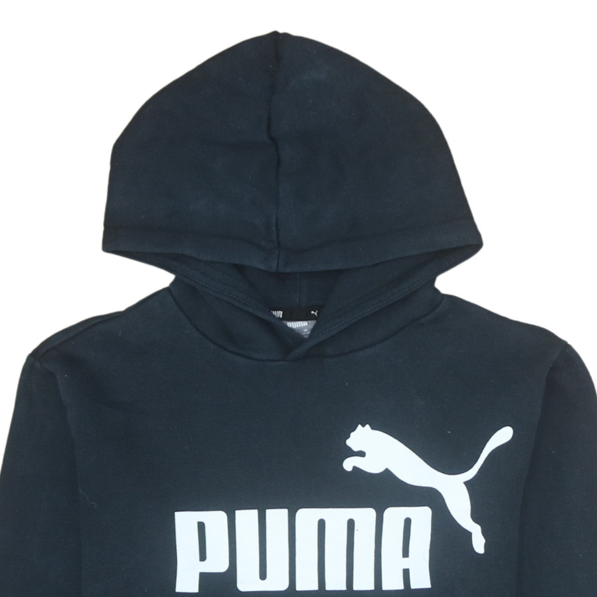 Puma Boys Black Pullover Hoodie 15-16 Years Classic Logo Fleece Sweatshirt