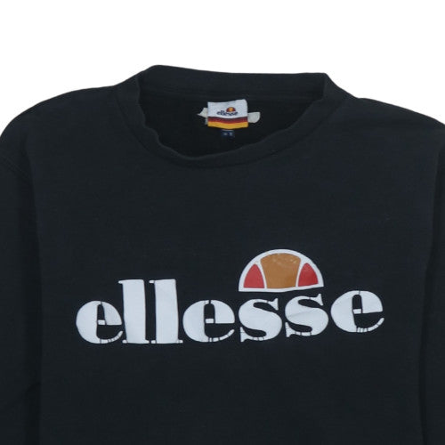 Ellesse Womens Black UK 8 Pullover Sweatshirt Logo Print