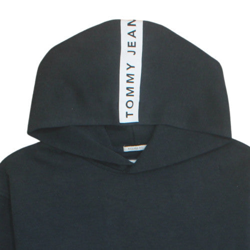 Tommy Jeans Men's Black Relaxed Fit Pullover Hoodie Size M