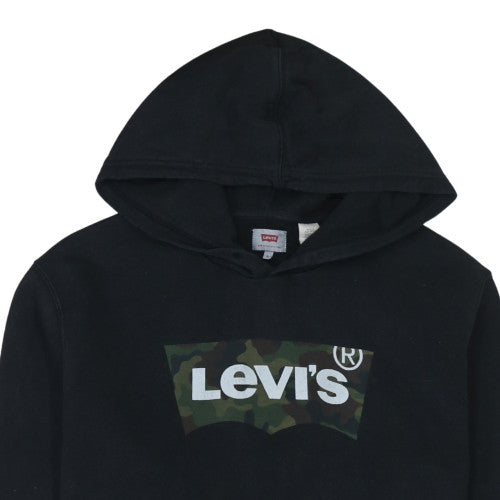 Levi's Men's Black Pullover Hoodie L Camouflage Logo Sweatshirt