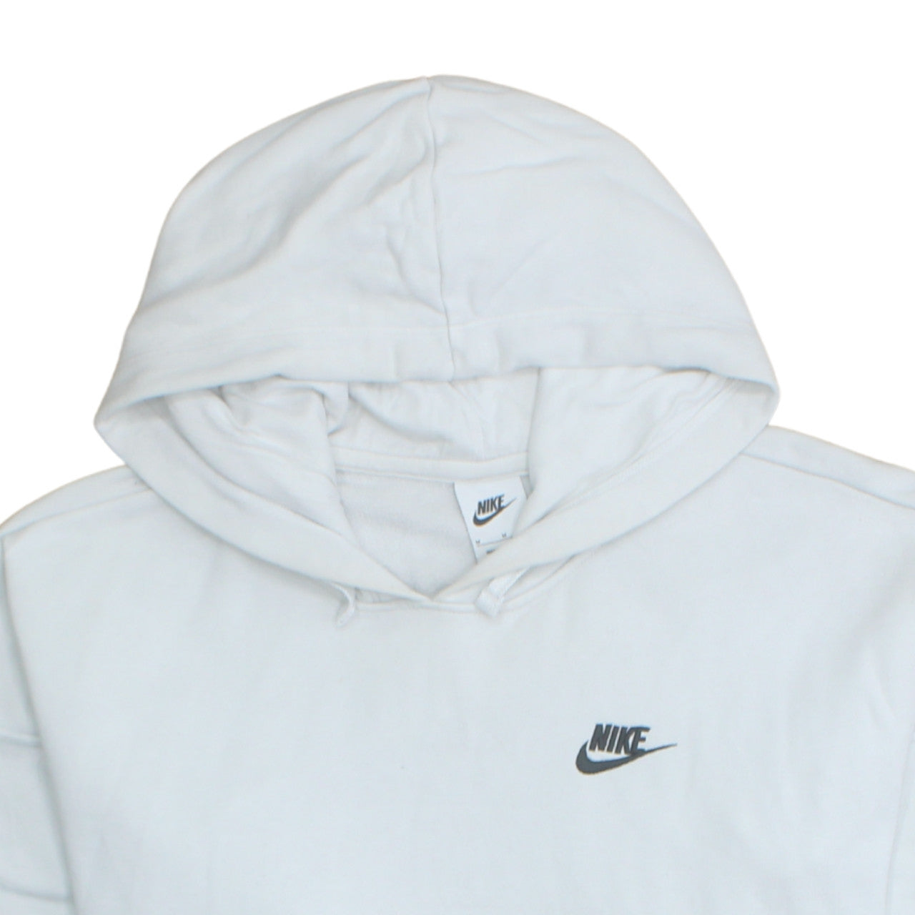 Nike Women's White Pullover Hoodie Medium Cotton Blend Logo Sweatshirt