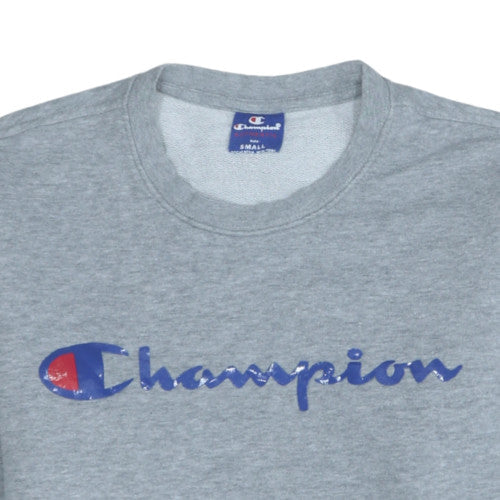 Champion Men's Grey Small Pullover Sweatshirt Crew Neck Logo