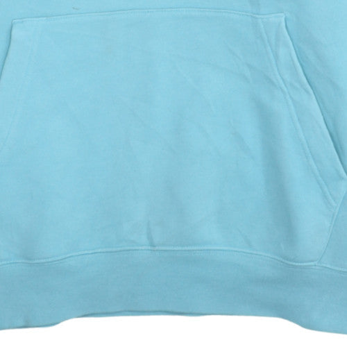 Nike Women Blue Pullover Hoodie M Cotton Blend Casual