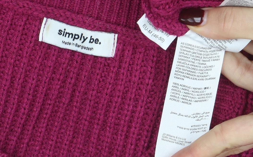 Simply Be Women's Pink Relaxed Chunky Knit Pullover Jumper Size M