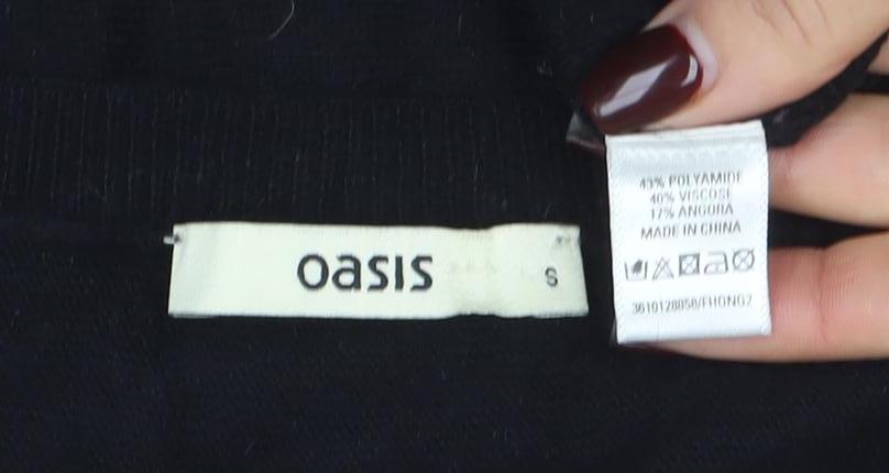 Oasis Womens Black Butterfly Sequin Pullover Jumper Size S