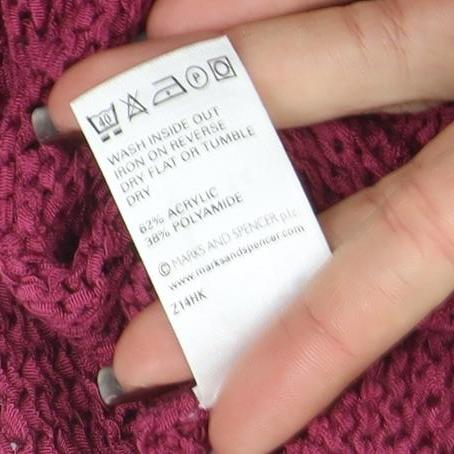 Marks & Spencer Women Pink Size 14 Chunky Knit Open Cardigan