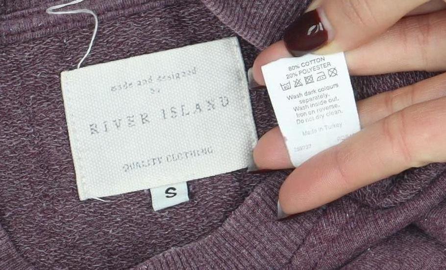 River Island Men's Purple LA Graphic Sweatshirt Size S