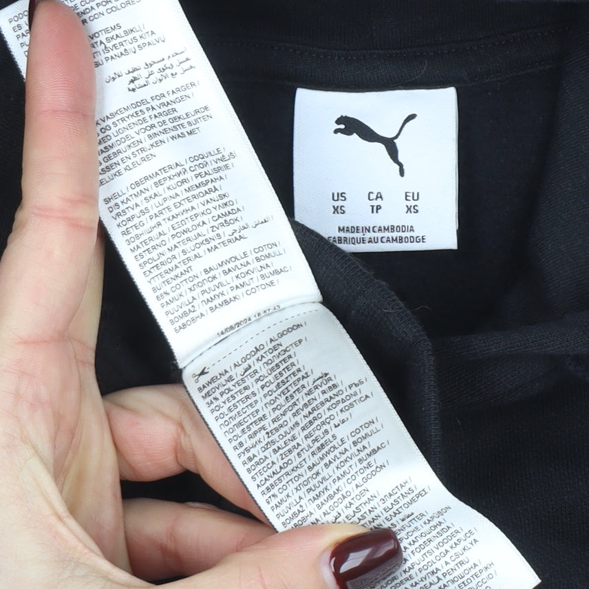 Puma Men's Black XS Pullover Hoodie with Logo Graphic
