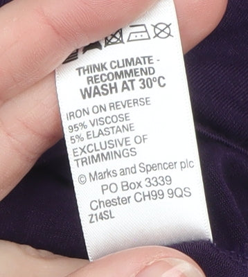 Marks and Spencer Women’s Purple 3/4 Sleeve Scoop Neck Blouse UK 12