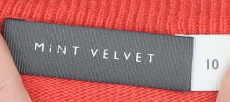 Mint Velvet Women Red Crew Neck Long Sleeve Star Jumper Size 10