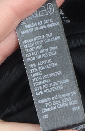 Marks and Spencer Women Black Shift Dress UK 14 Short Sleeve