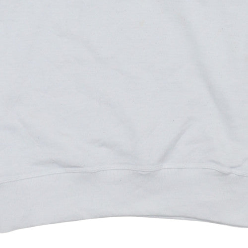 Champion Men's White Pullover Sweatshirt M Crew Neck Fleece Logo
