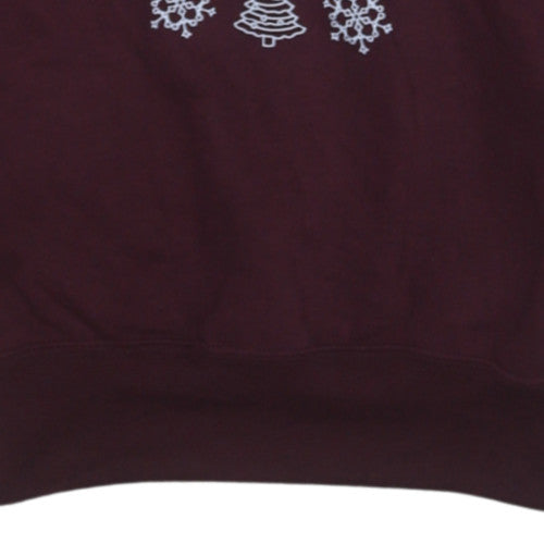 Russell Womens Burgundy Christmas Graphic Sweatshirt XS