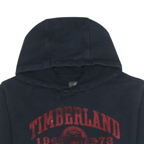 Timberland Men's Blue Pullover Hoodie Medium Regular Fit Graphic Print
