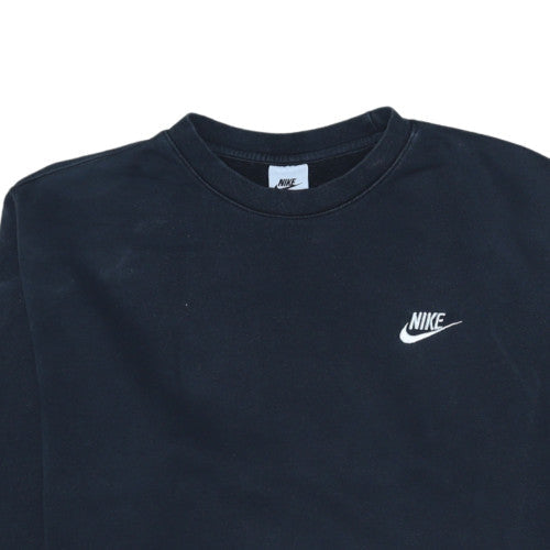 Nike Men's Black Pullover Sweatshirt M Crew Neck Fleece Logo