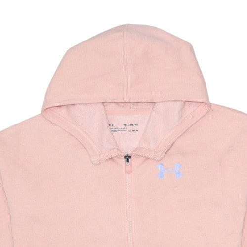 Under Armour Girls Pink Full Zip Hoodie YXL Size 158-170 ColdGear Fleece