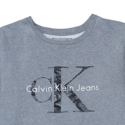 Calvin Klein Jeans Womens Grey Cotton Pullover Sweatshirt M