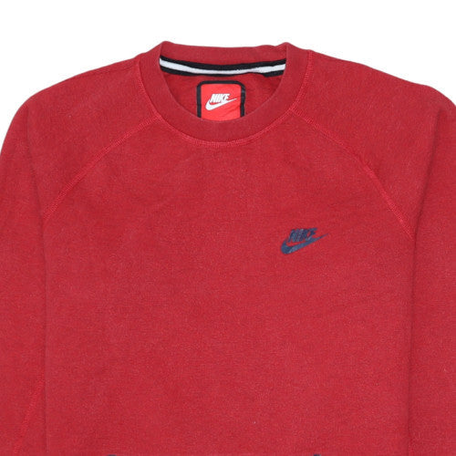 Nike Men's Red Crew Neck Fleece Sweatshirt Small Regular Fit