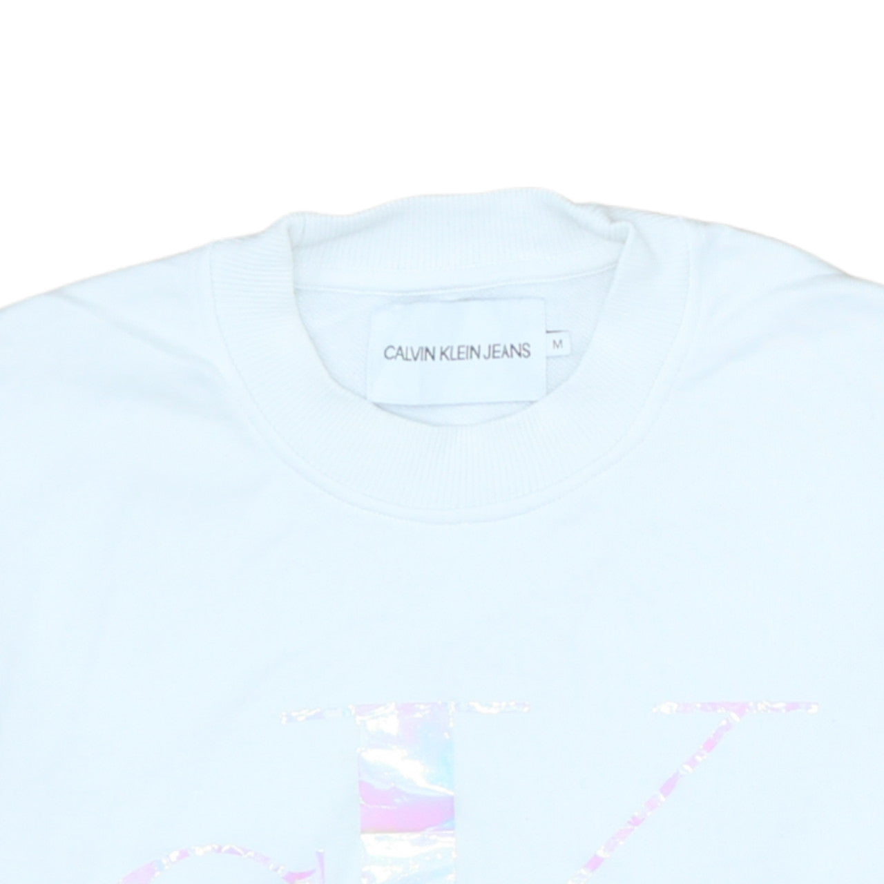 Calvin Klein Jeans Womens White Cotton Logo Sweatshirt M