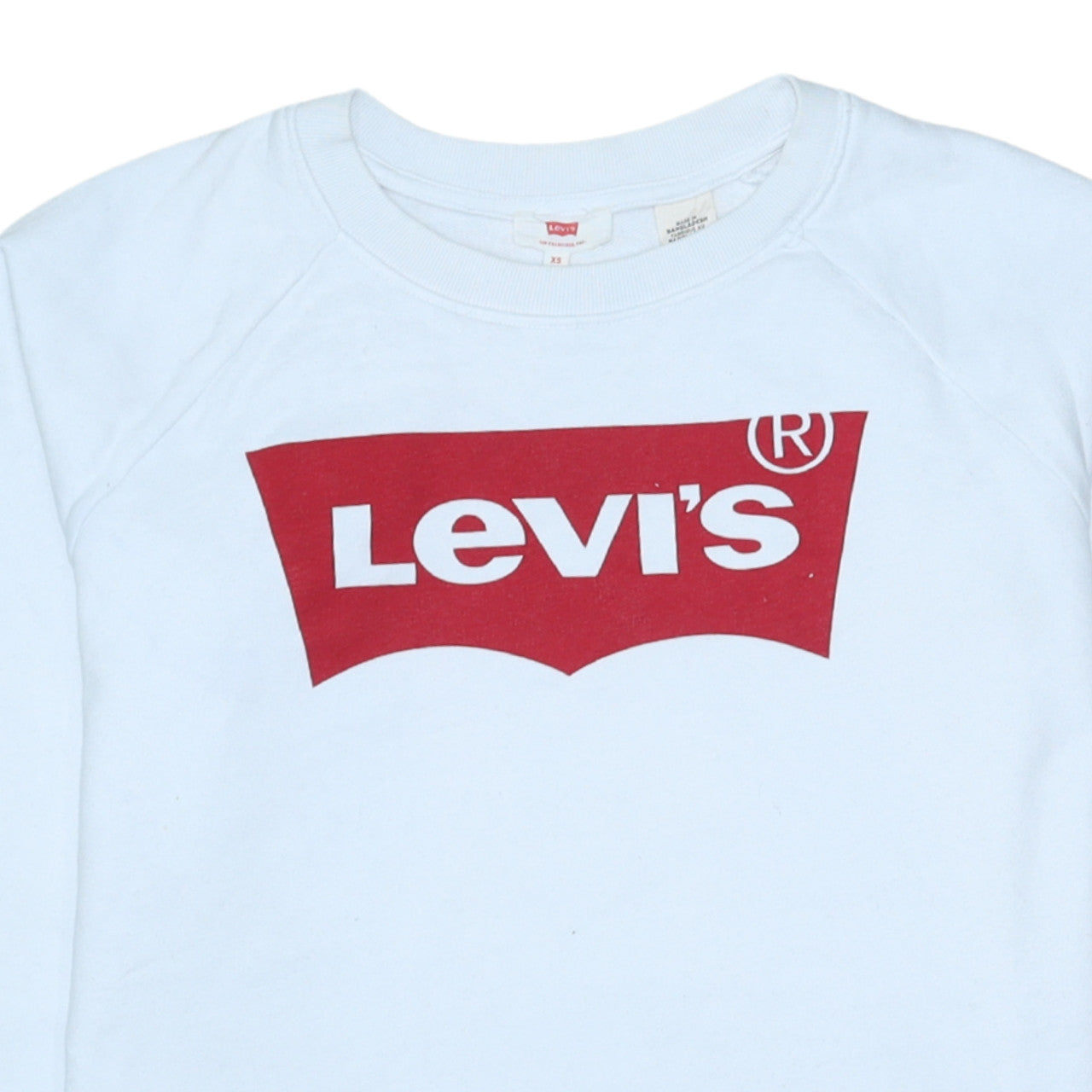 Levi's Men's White XS Pullover Sweatshirt Crew Neck Logo Print