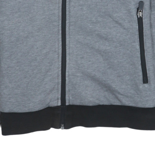 Kappa Men’s Grey Full Zip Hoodie, Size M, Logo Hooded Sweatshirt