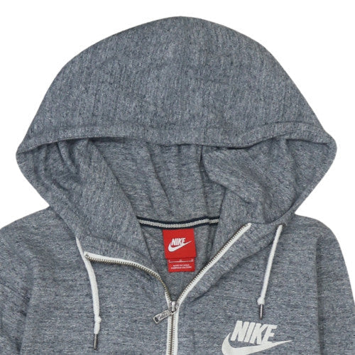 Nike Men's Grey Full Zip Hoodie Size L Lightweight Cotton Blend