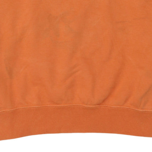 Champion Mens Orange Crew Neck Sweatshirt Medium Pullover Logo Athletic