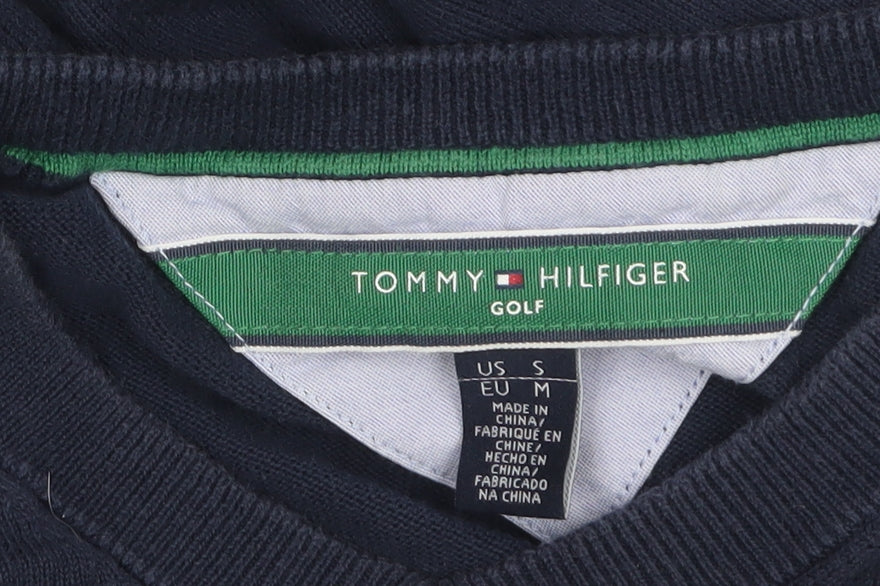 Tommy Hilfiger Men’s Blue Cotton V-Neck Golf Jumper Size M