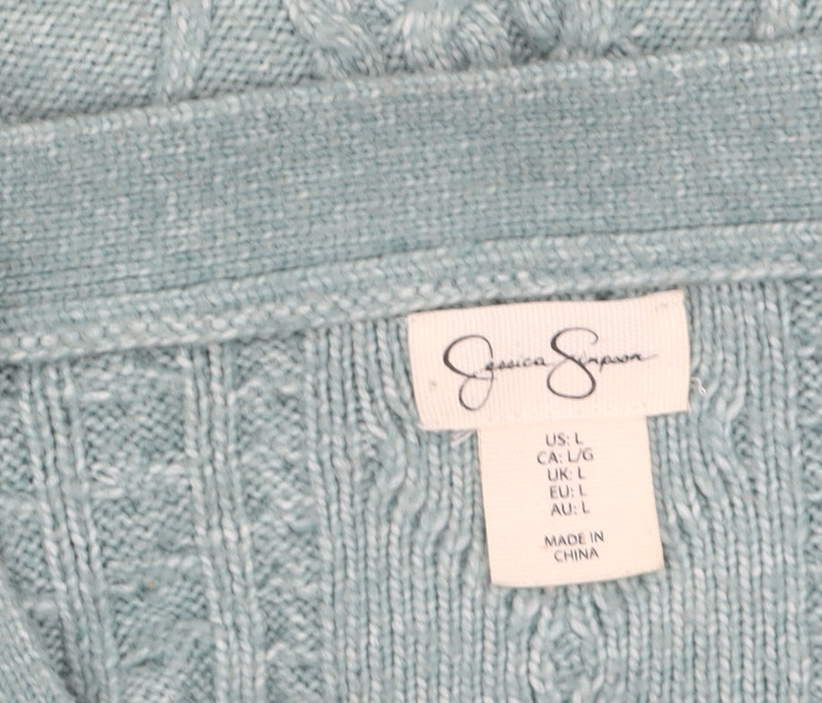 Jessica Simpson Women’s Green Cable-Knit Cardigan Size L